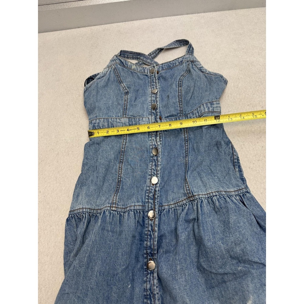 Anthropologie Pilcro Tiered Denim Maxi Dress Women's 2 Blue Sundress Western - Picture 10 of 14